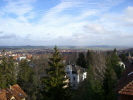 Blick vom Balkon ins Harzvorland.